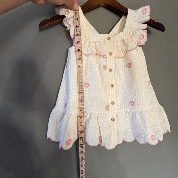 Happily Grey Kids Baby Girls Embroidered Top Cream‎ & Pink Size 5T/110cm - Picture 6 of 8